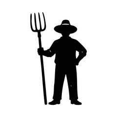 silhouette of a farmer