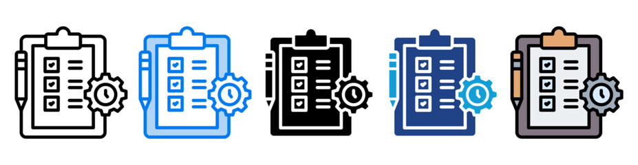 Fototapeta premium Planning icon set multiple style collection