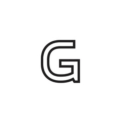Stylized Letter G Double Outline Monogram on White Background