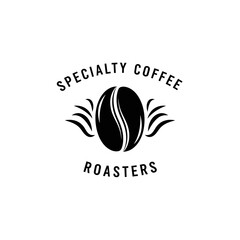 Specialty Coffee Roasters Logo Design with Stylized Bean and Wings