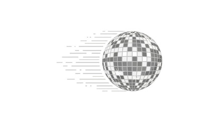 Dynamic digital disco ball with pixelated design and motion blur effect, creating a vibrant, modern party atmosphere perfect for energetic celebrations and future-themed events