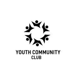 Youth Community Club Logo: Abstract People Circle Symbolizing Unity and Teamwork