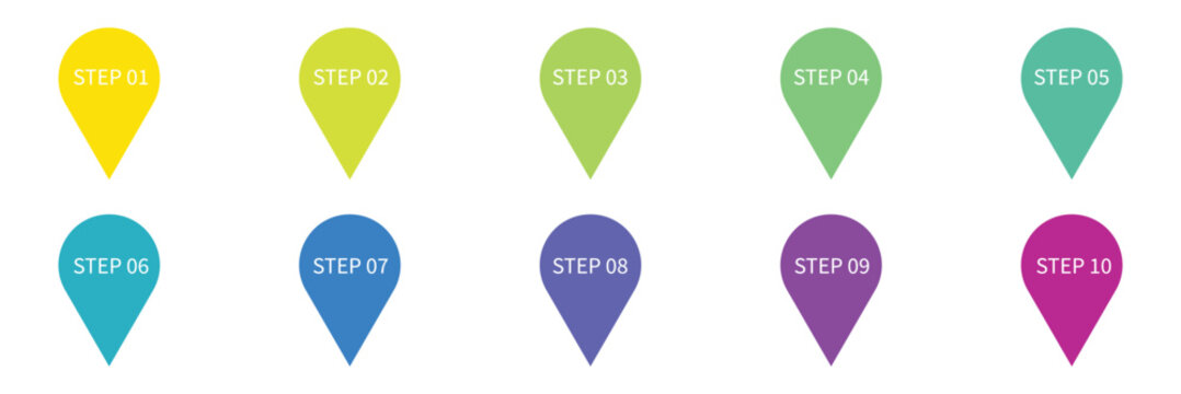 Super set bullet point on white background. colorful markers with number from 1 to 12. modern vector illustration. EPS 10 .