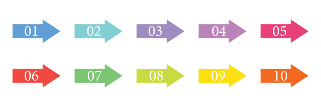 Super set bullet point on white background. colorful markers with number from 1 to 12. modern vector illustration. EPS 10 .