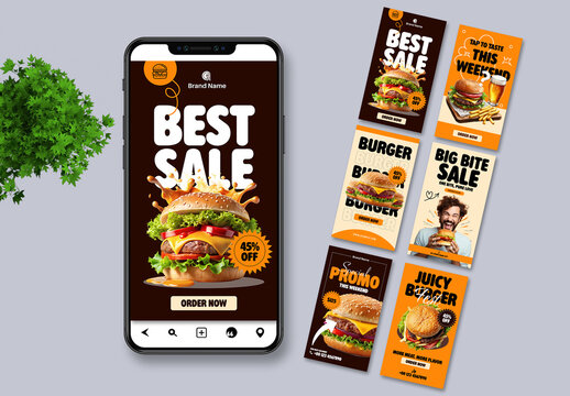Burger Sale Social Media Story Template