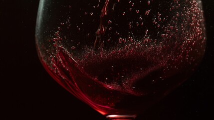 Swirling Red Wine in Crystal Glass / クリスタルグラスの中で揺れる赤ワイン4