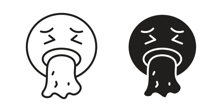 Puking emoji icons for web developers and designers,