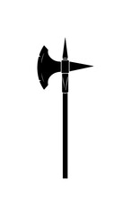 Black Vector Silhouette of a Battle Axe