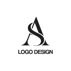 simple letter as for logo design template