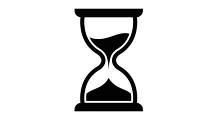 Minimal Black Hourglass Time Symbol