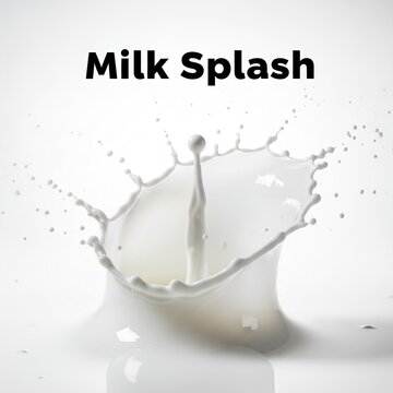 Capturing the instantaneous frozen motion of a creamy white milk splash crown formation against a bright white background in high-speed photography