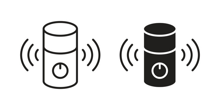 Smart speaker icons collection. Line vector sign, symbol for web and mobile