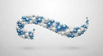 Blue and White Spheres Forming Abstract Shape Isolated on White Background 3D Rendering