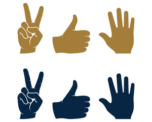 Obraz premium Hand Gesture Approval and Signal Icons