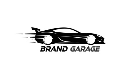 Black Sports Car Silhouette Logo. © sasa