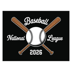 Baseball National League 2026 with crossed bats sport