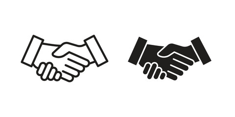 Obraz premium Handshake icon suitable vector symbol for graphic design, logo, web site, social media