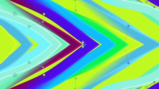 Bold vibrant abstract geometric pattern with rainbow zigzags and layered shapes for dynamic design.