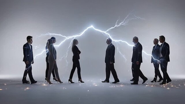Electric Arc Silhouette Lightning Display