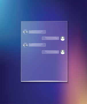 Modern AI Chat Interface Illustration With Digital Conversation Window And Technology vector poster