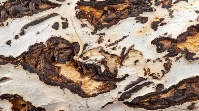 Macro close-up of Aquilaria bark infected with fungus, producing resin agarwood
