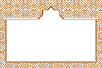 Obraz premium Elegant Gold Islamic Vertical Frame with Arabic Geometric Pattern. 132