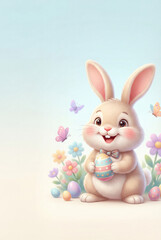 Fototapeta premium Smiley Bunny for Easter Celebration 