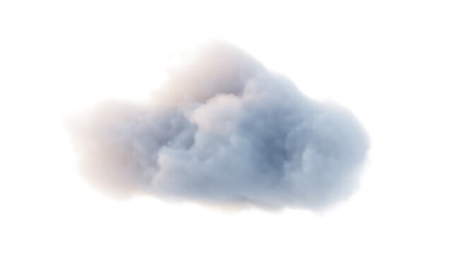 White fluffy cloud isolated on transparent background