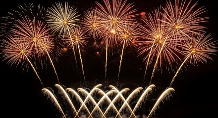 Spectacular fireworks display lighting up the night sky
