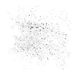 Obraz premium Abstract black ink splatter spray texture with dust particles.