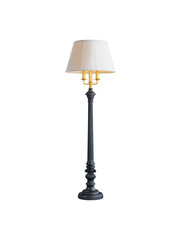 Obraz premium Dark antique floor lamp with candelabra and pleated shade, sophisticated classic lighting fixture