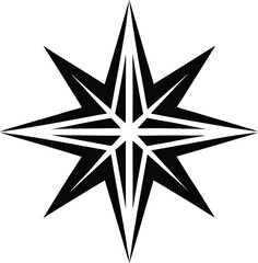 Obraz premium Stylized Eight-Pointed Star Compass Rose