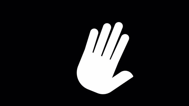 hand sign vector.White Goodbye Hand Sign Gesture Isolated on Transparent Background