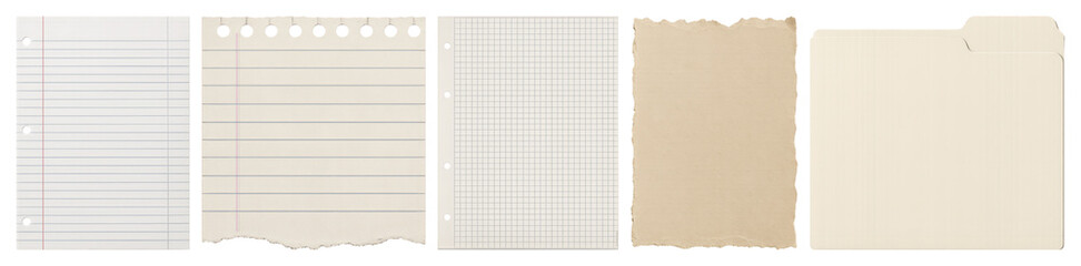 Naklejka na ściany i meble PNG Assorted paper sheets collection on transparent background