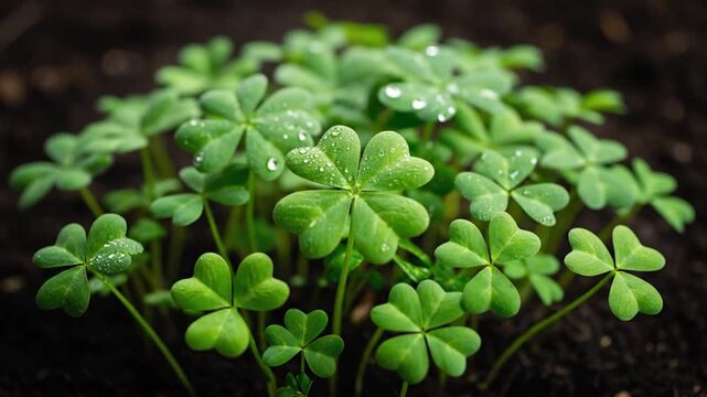 Gemini said

A fresh green four leaf clover grows in the summer garden among lush nature leaves and macro flora as a lucky shamrock herb