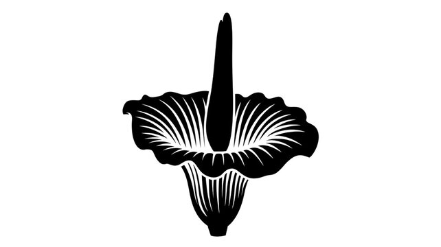 Black Silhouette of a Corpse Flower titan arum amorphophallus titanum