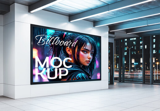 Indoor Digital Billboard Mockup