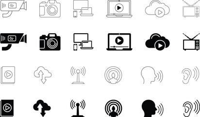 Media and Communication Technology Icons Collection