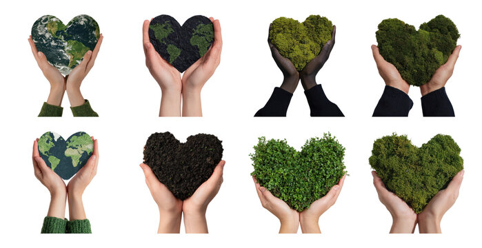 PNG Hands holding heart-shaped earth on transparent background