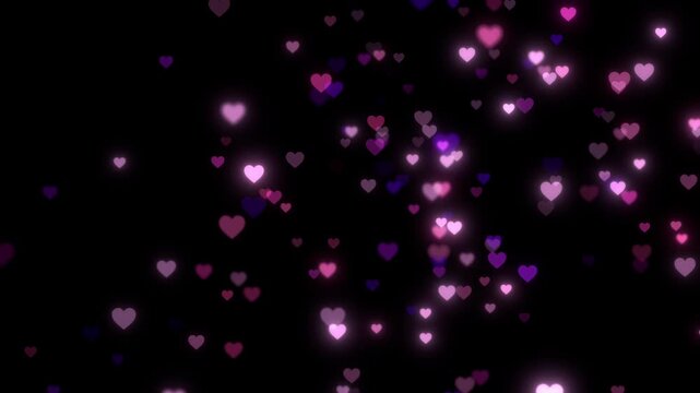 flying pink sparkles particles hearts backgrounds video