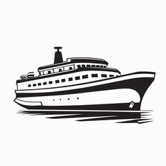 Obraz premium Cruise Ship Vector. Cruise Ship On The Sea Image Vector on White Background