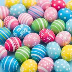 Fototapeta premium Colorful easter eggs with various patterns