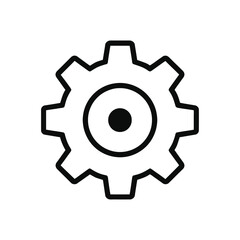 Obraz premium A simple black and white illustration of a gear icon