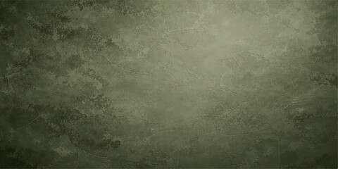 Aged green grunge background featuring a dark textured wall pattern with a rough vintage paper surface and blank copy space for antique design © NUR 0.2