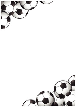 サッカーボールのコーナーフレーム背景｜スポーツデザイン