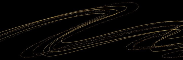 クリスマス風金のブラシストロークが輝く豪華,横長黒背景	