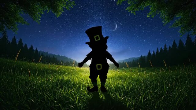 Gemini said

Vector illustration of a witch girl silhouette wearing a hat in the dark woods under a moonlit night sky with trees and nature art