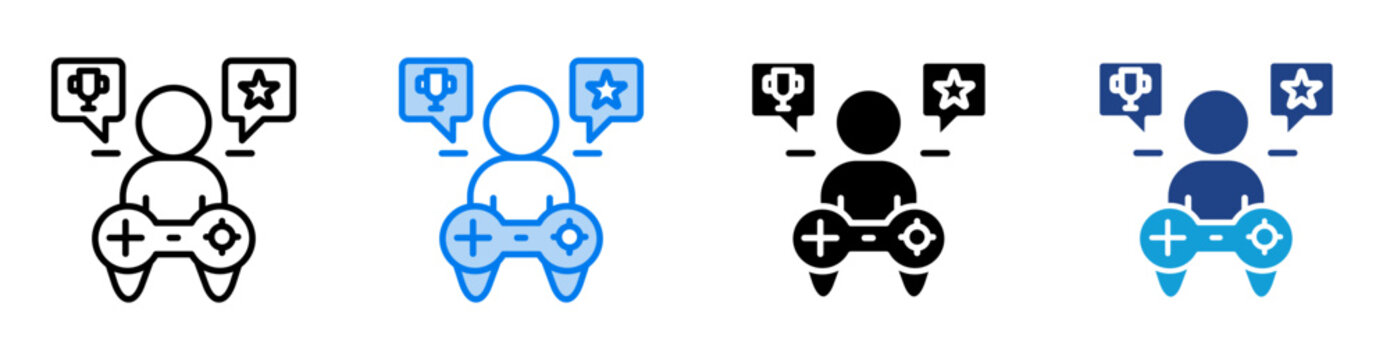 Gamification  icon set multiple style collection