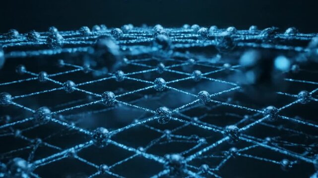 Futuristic Network Structure with Interconnected Nodes.