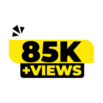 85K Views Platform Popularity Counter PNG, Audience Expansion Badge Design, Engagement Boost Label Graphic, Viral Content Tag Icon, Viewer Count Sticker PNG, Digital Fame Symbol